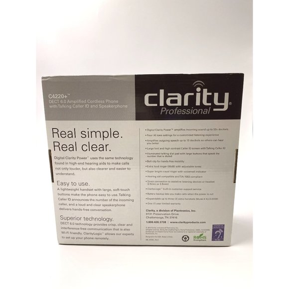 Clarity Phone C4220+ DECT 6.0 Cordless Amplified Professional Talking Caller ID - Picture 2 of 10